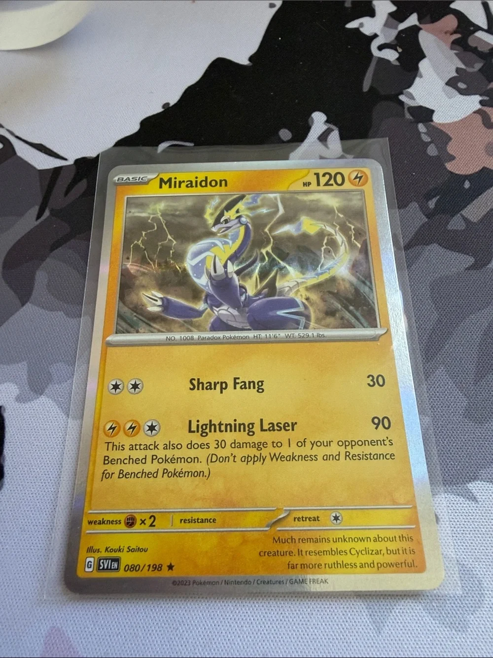 miraidon holographic pokemon card & Koraidon - Scarlet & Violet - SVP013 - SVP014 - Black Star Promo Lot Lightning / 120 / Basic Attack 1 Miraidon Pokmon Card Lot |